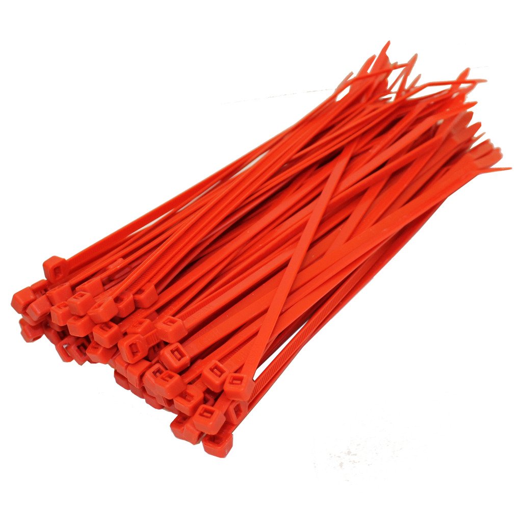 All Trade Direct Red 1000 X Cable Ties 200Mm X 4.8Mm Zip Tie Wraps Bases