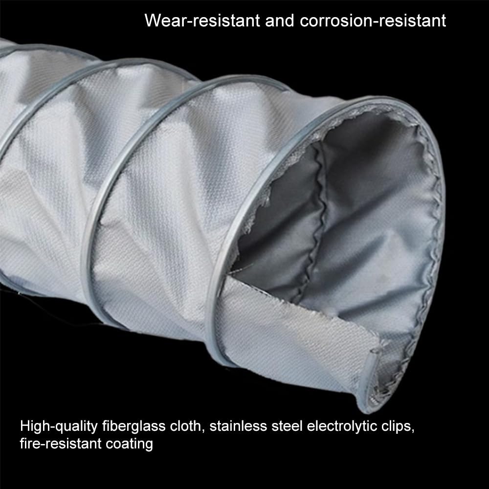 Manguera flexible ignífuga para conductos HVAC – 2 pulgadas, 4 pulgadas, 5 pulgadas, 6 pulgadas, 10 pulgadas, 12 pulgadas para secadora, caravana, horno – 19.7 pies (L-6 m) solución de ventilación de