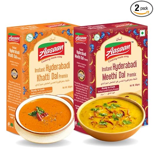 Premix - Hyderabadi Instant Dal Mix Combo | Cook Authentic Khatti and Meethi Dal in Minutes | Easy-to-Cook, Fresh and Delicious