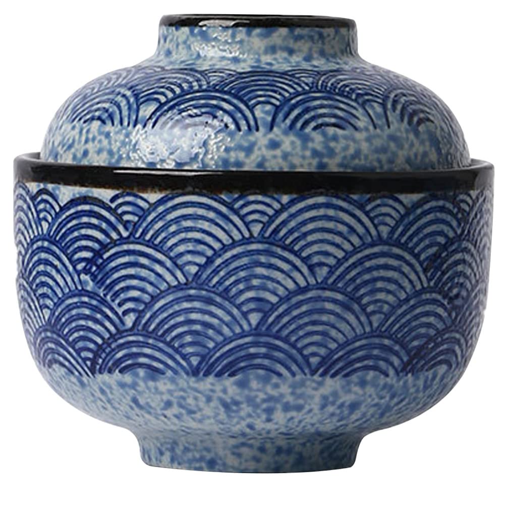 UPKOCH Japanische Multifunktions-Suppenschüssel Mit Deckel 350 Ml Keramik Miso Schüssel Mikrowellenfest Spülmaschinenfest Praktische Haushalts Eintopfschale Für Ramen Und Suppe