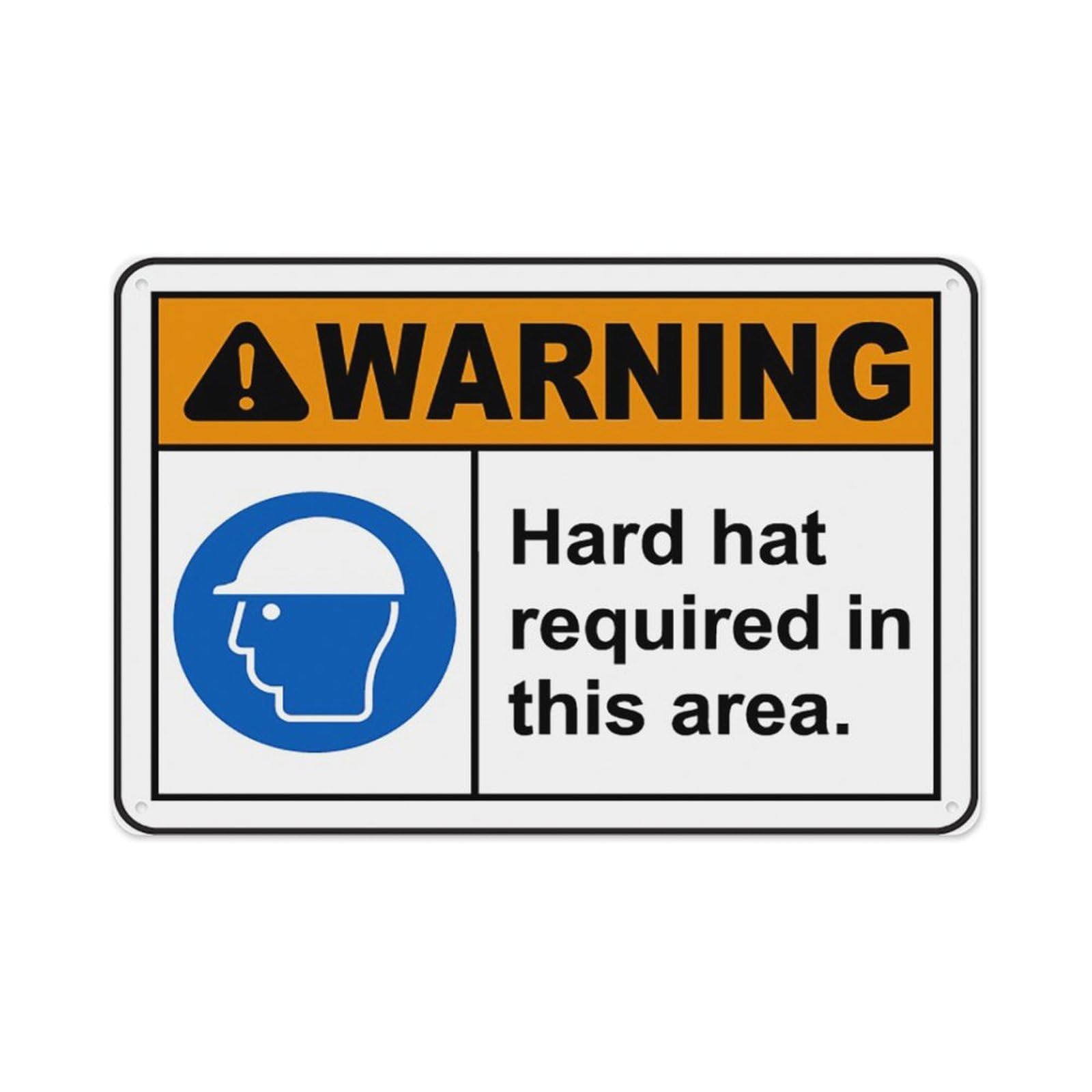 peiyeety Hard Hat Required In This Area Sign Aluminum Tin Warning Signs For Home Outdoor Garden 8X12 Inches