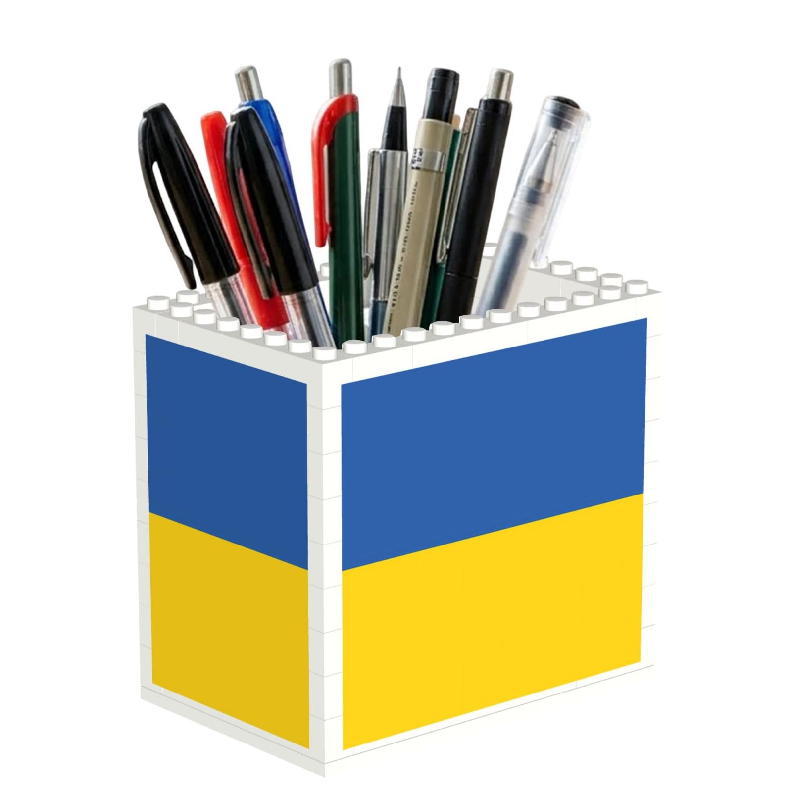 SXZVVBN Flag of Ukraine Building Block Desk Tidy ABS Organiser