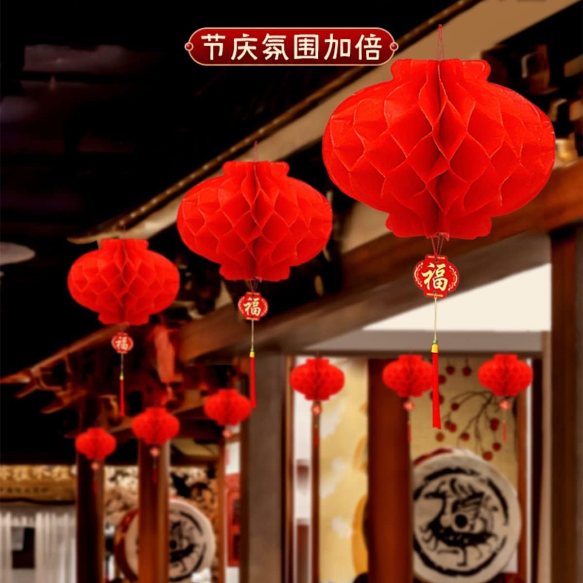 Buy KYMY 30pcs Chinese Red Paper Lanterns,Red Hanging Round Decorative