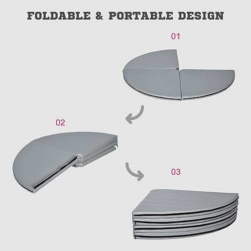 Miniatura 3 de Soozier Alfombrilla de baile portátil plegable redonda de 2 pulgadas de alto x 5 pies de ancho