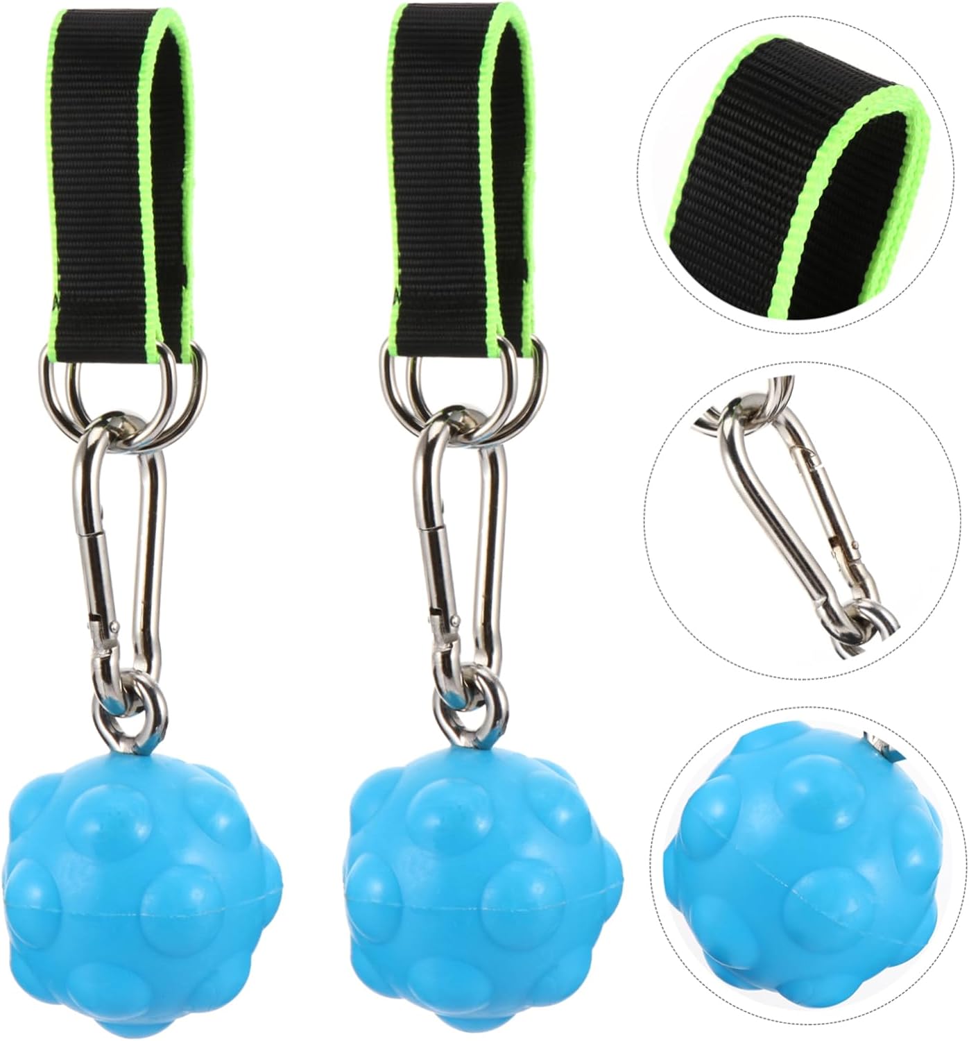 Wakauto Climbing Pull Up Power Ball Hold Grips, 1 Set of Non-Slip Hand Grips Strength Trainer Exerciser Gym Hanging Straps Fitness Sling Training Aids(Grey)