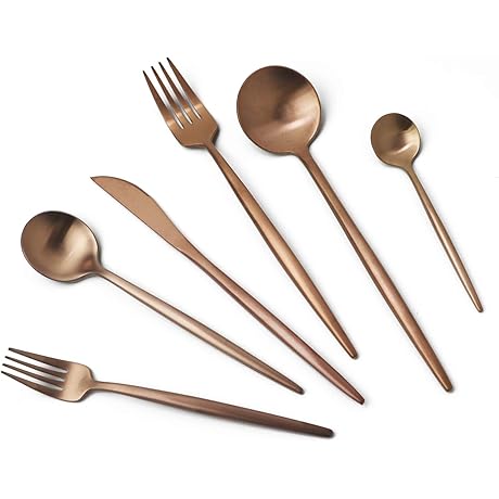 JASHII Bronze Silverware Set