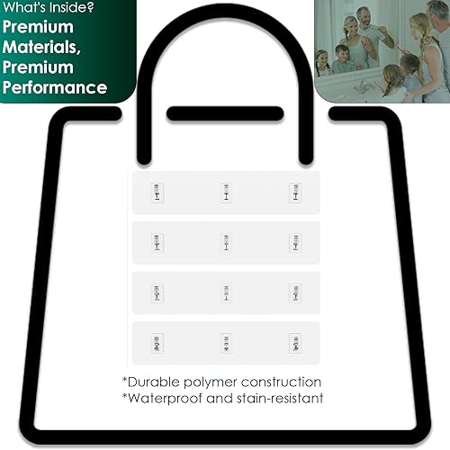 Miniatura 7 de Calcomanías adhesivas de repuesto para organizador y estante, tiras de baño, paquete de 4 unidades