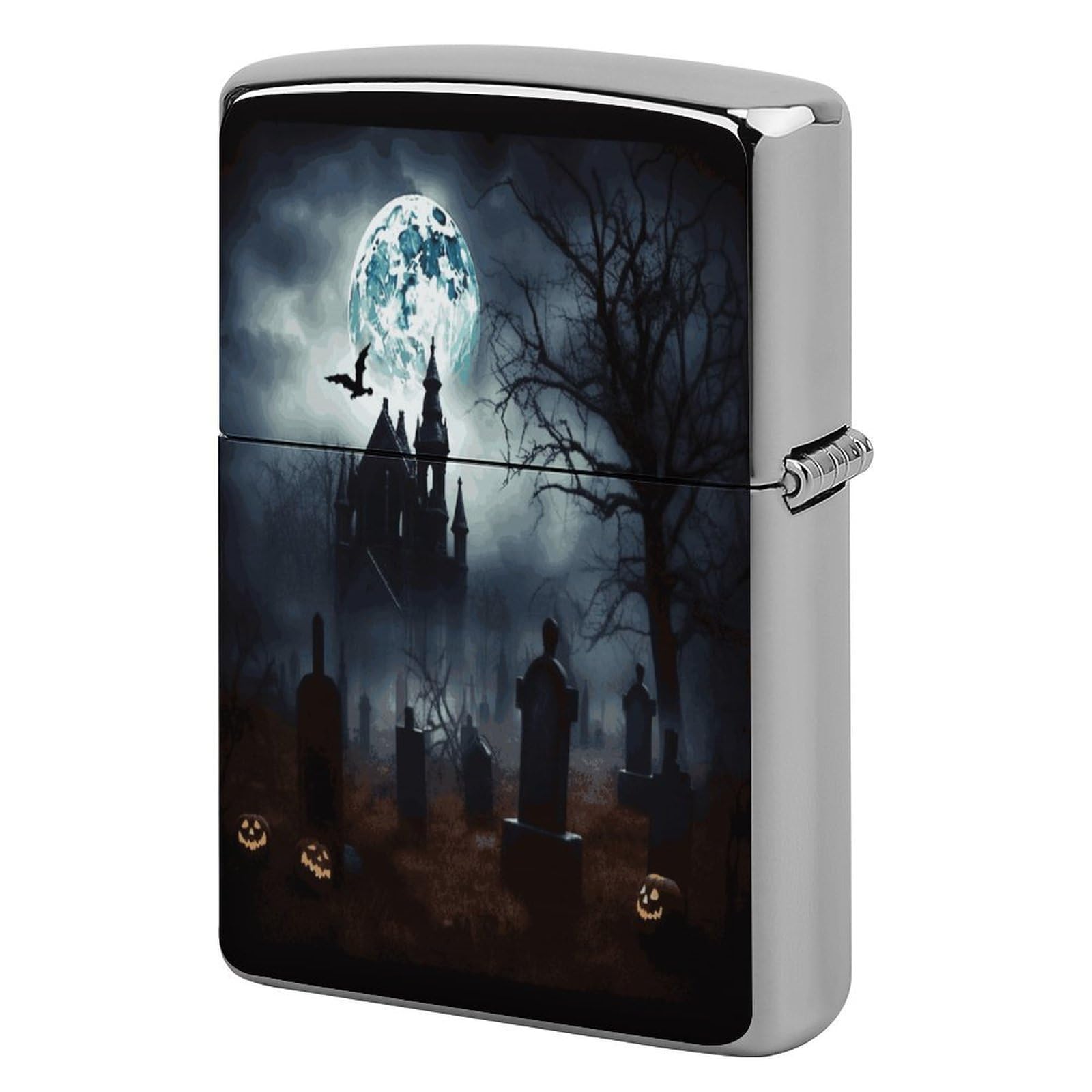 Btcowzrv Style Gothic Happy Halloween Metal Lighter Case Sleeve Cover Holder