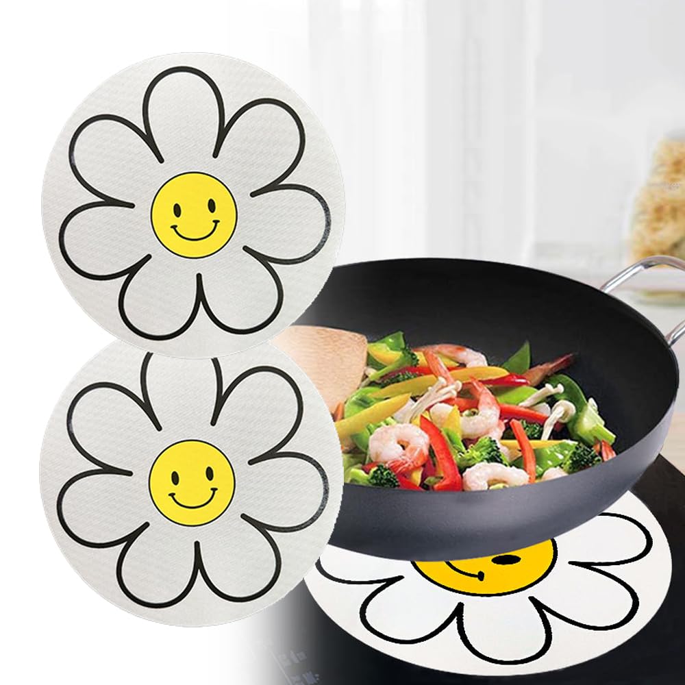 ih マット シリコン製鍋敷き 断熱パッド シリコンマット シリコンマット キッチン 断熱マット カバー 鍋敷き 耐熱 クッキングマット クッキングヒーター カバー マット コンロ カバー 防止乱雑なスピルオーバー沸騰防止セーフガード 水洗い可能 電磁調理器用（2枚入り ホワイト）