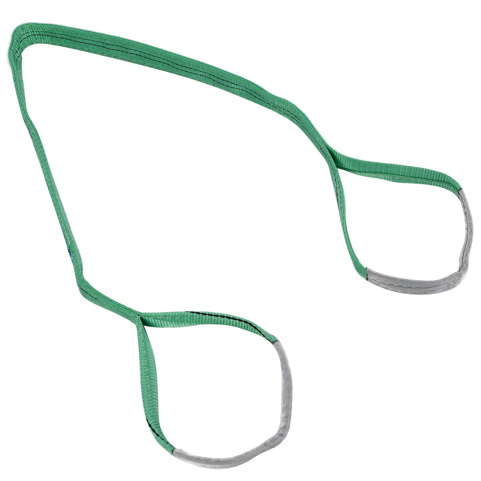 2T Flat Lifting Sling High Strength Polyester Straps - Green 2" Lifting Webbing for Ship Construction Electric Power (2m)