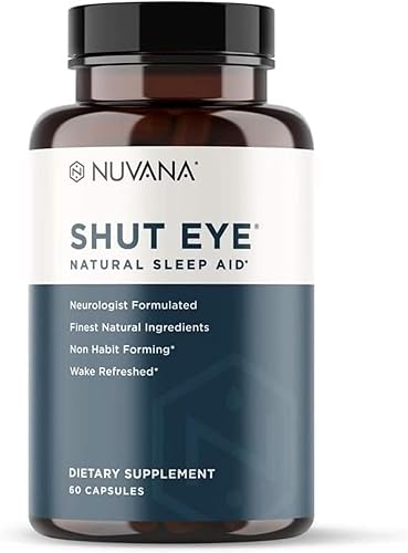 Miniatura 1 de Shut Eye Suplemento natural para ayudar al sueño para adultos | 5 mg de melatonina | Ayuda a relajar y promover el sueño profundo natural con raíz