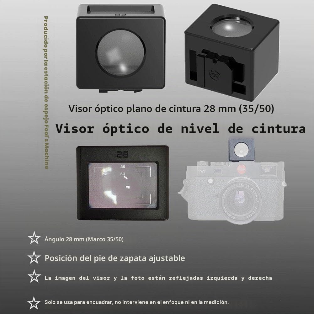 Visor óptico de nivel de cintura de 28 mm, visor de eje lateral óptico externo de 35 mm/50 mm para Ricoh GR, para cámaras Leica X Series, visor de cámara para un encuadre preciso y una experiencia de
