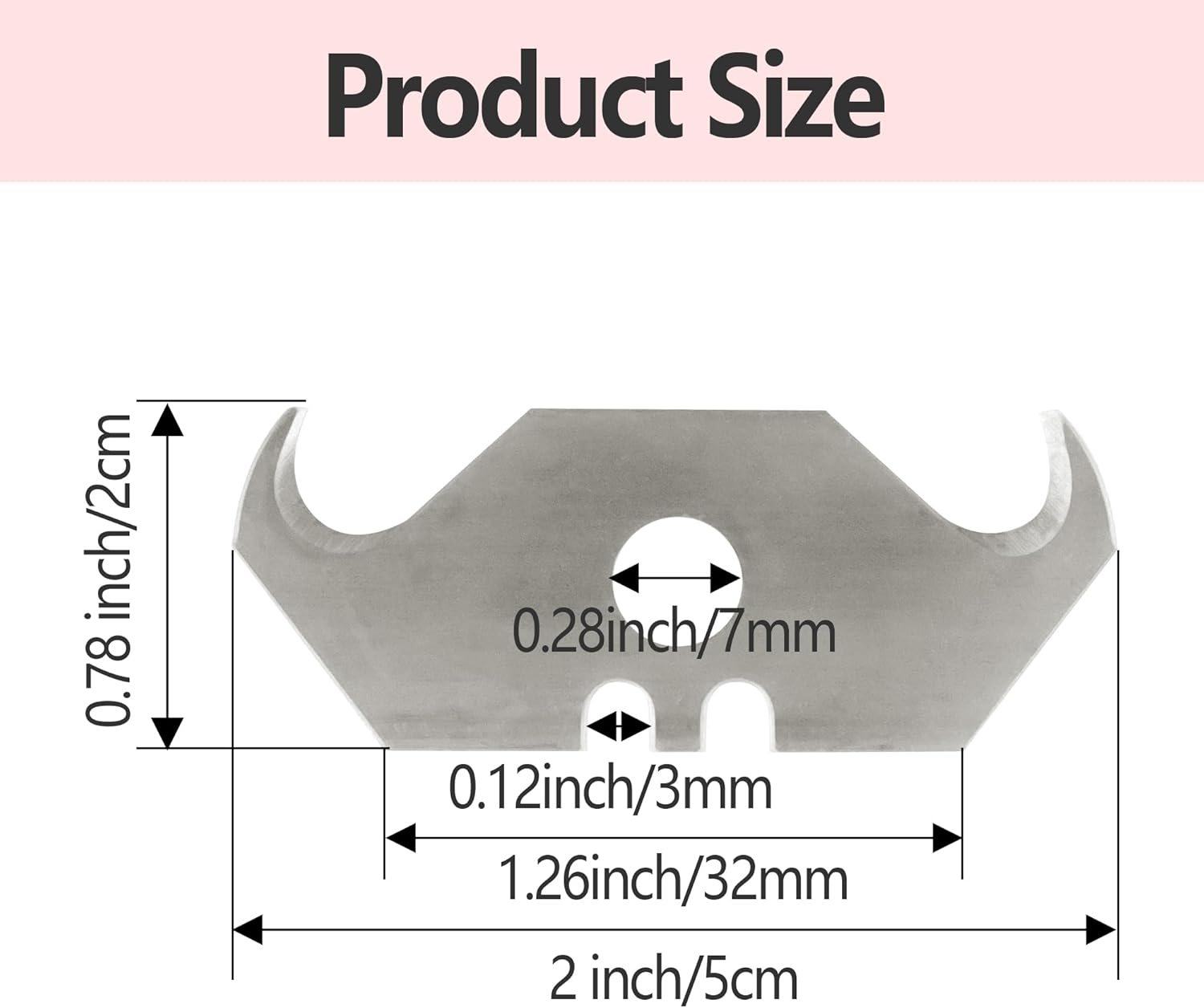30PCS Carbon Steel Hook Blades, 2 Inch Utility Size Razor Blades with Plastic Box for Cutting Wallpaper, Carpet, Roofing Blade Knife