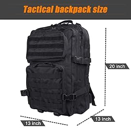 R.SASR Black Tactical Backpack, Military Backpack, Molle Backpack (Dark Blue)
