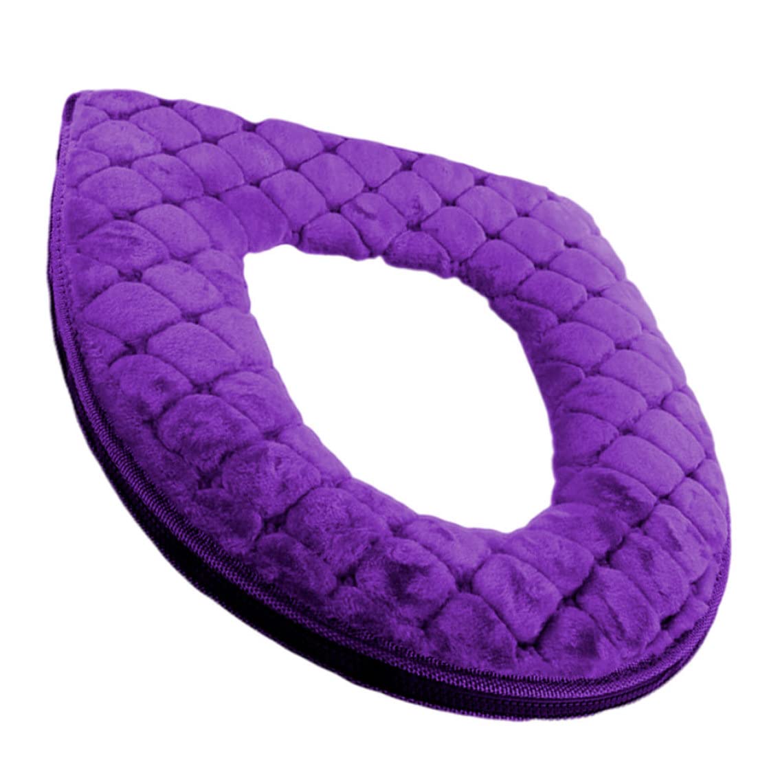 Cojín para asiento de inodoro acolchado lavable y calentador con cremallera