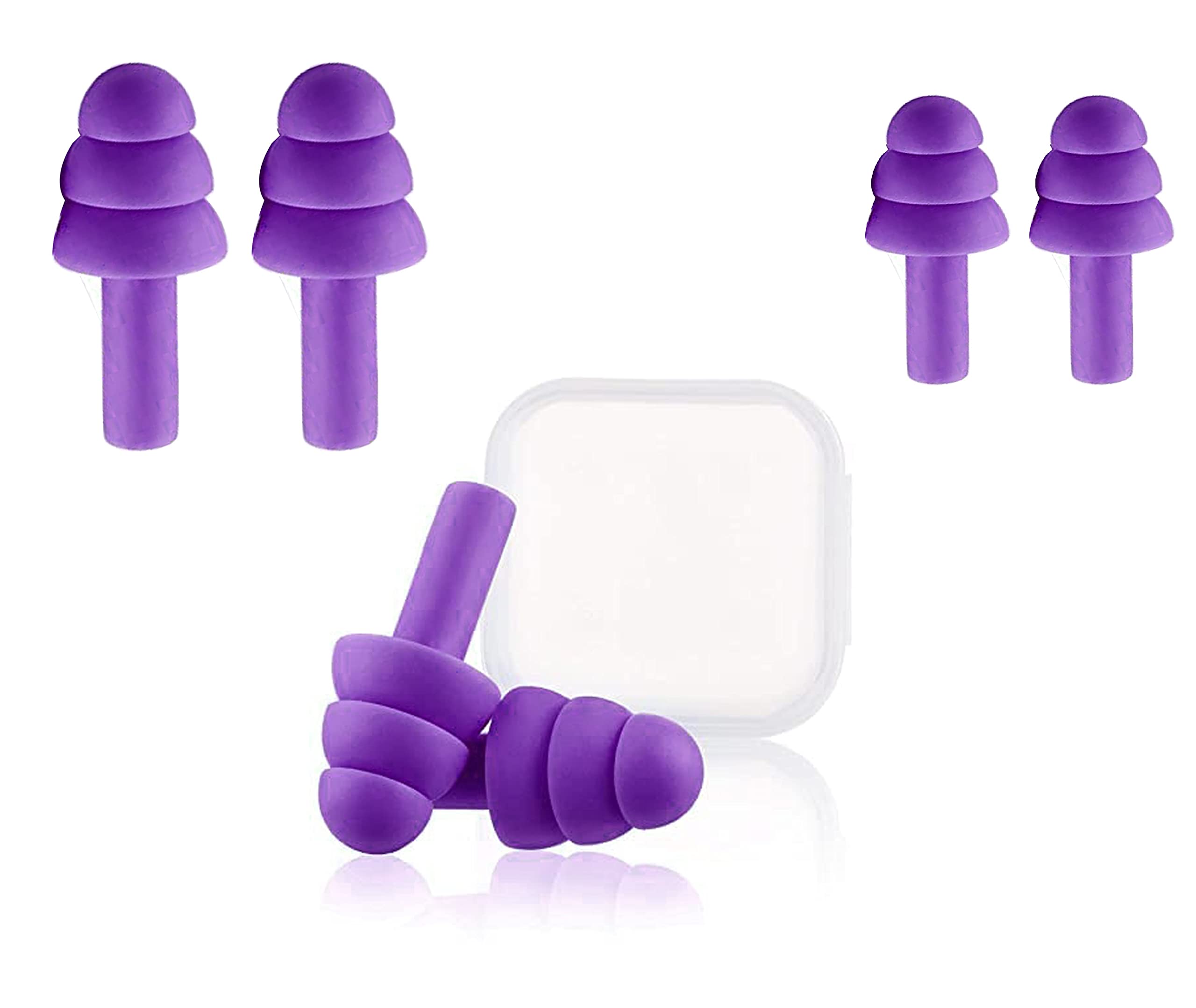 Ear Plugs for Sleeping Noise Cancelling Reusable Silicone Earplugs for Sleeping, Shooting, Swimming, Study, Work, Travel, Suitable for Kids and Adults(3 Pair) Purple-image-41