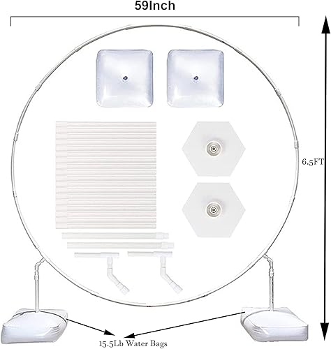 Miniatura 2 de Soporte redondo para arco de globos, kit de arco de globos de corazón con base para arco de globos, kit de soporte para globos para bodas,