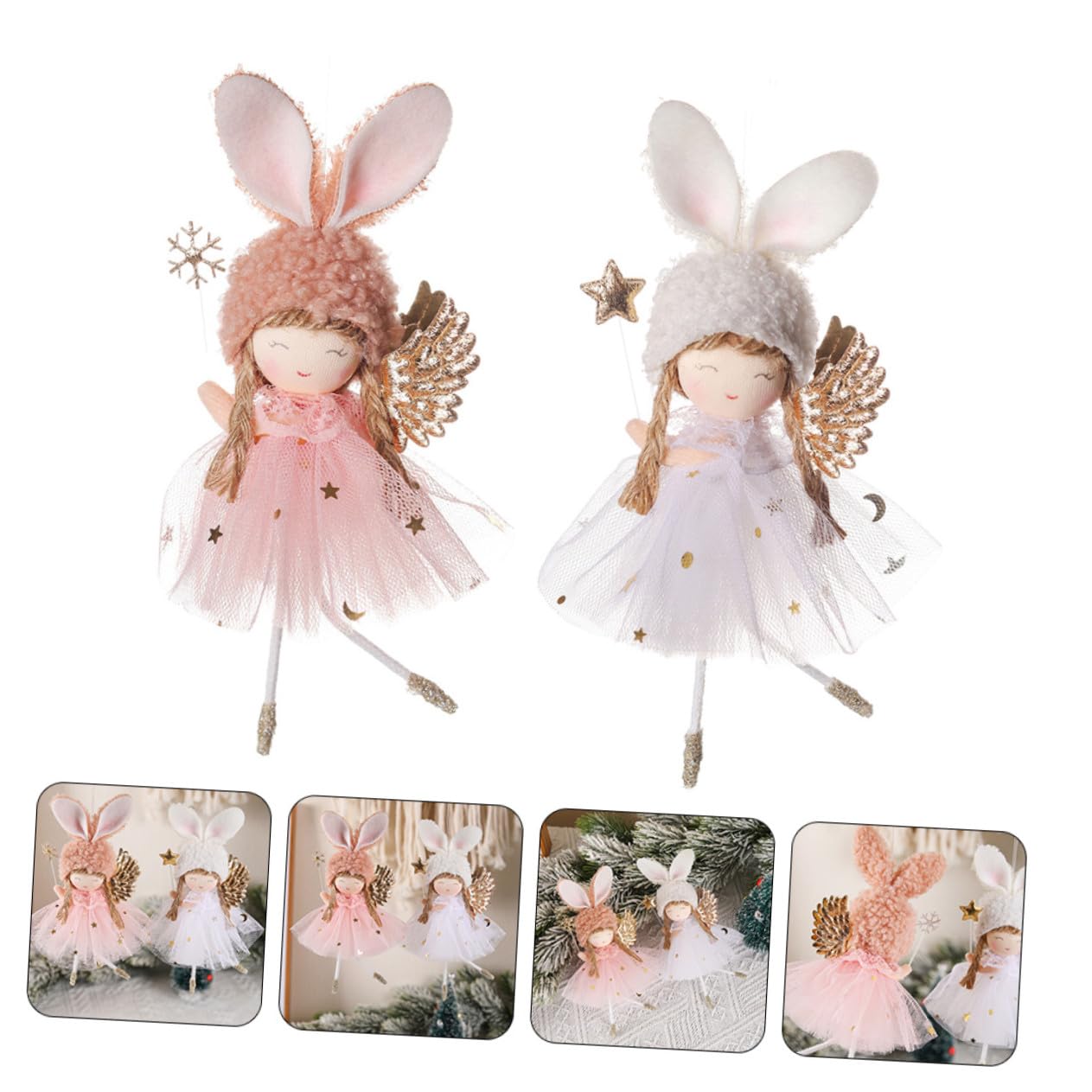 2pièces Ange Décoratif de Noël Suspendu Décoration Personnalisée pour Sapin de Noël Décoration pour Intérieur