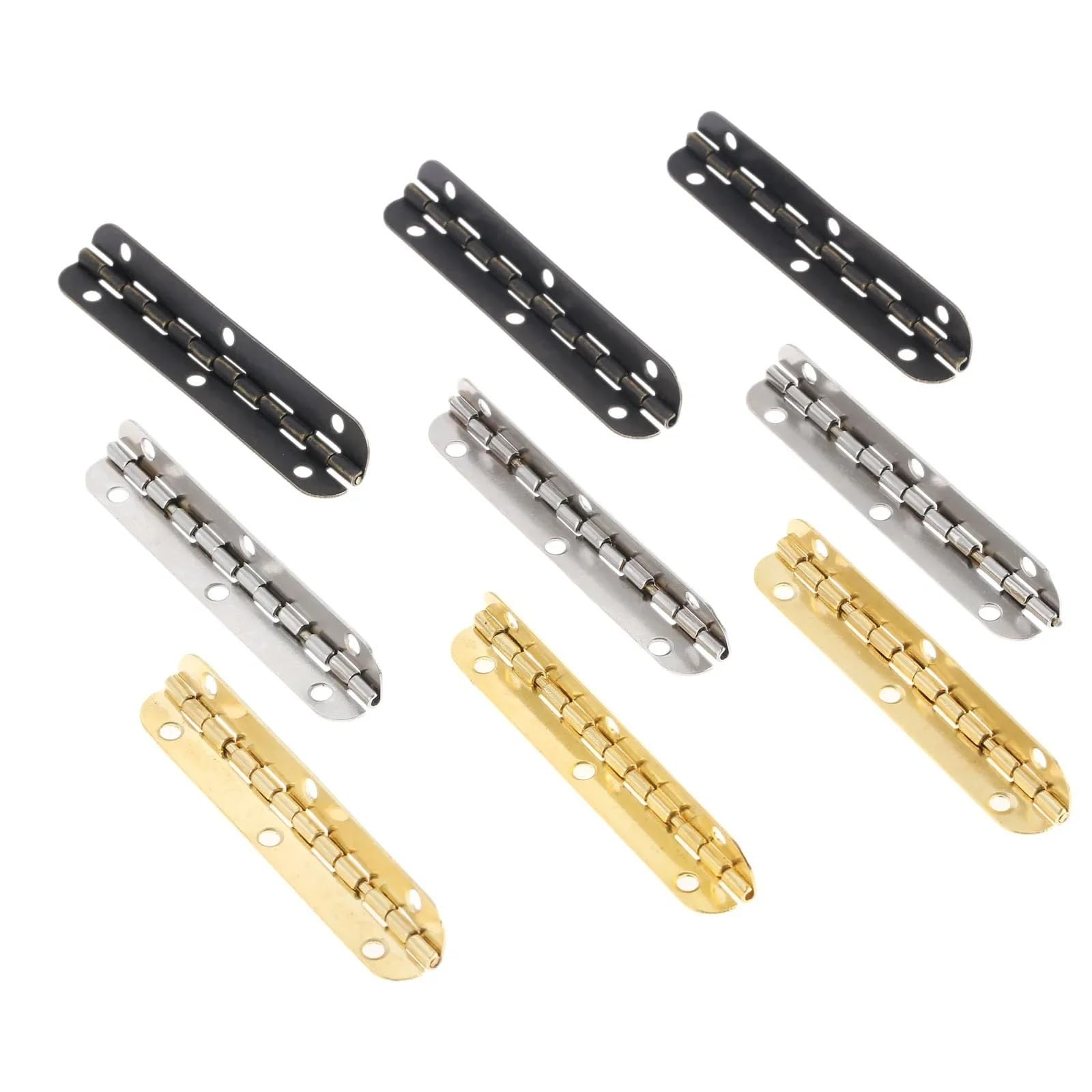 Rmwkrmogrf Silver 4Pcs 65X15mm Door Cabinet Luggage Hinges Jewelry Wooden Boxes Hinge Furniture Decoration Fittings(Silver)