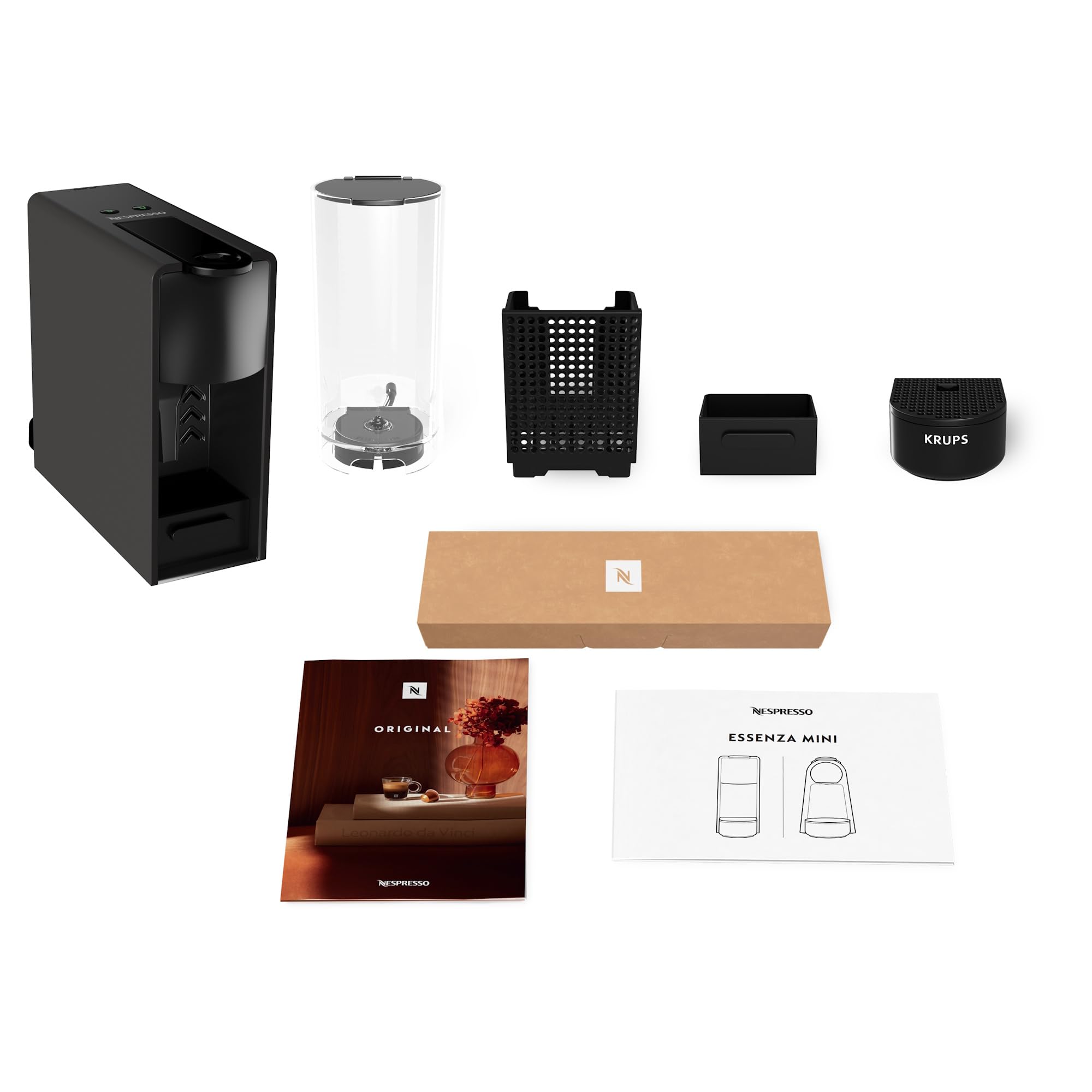 Krups Essenza Mini Kaffeekapselmaschine, 19-bar, Espresso, Caffè Lungo, Schwarz Matt