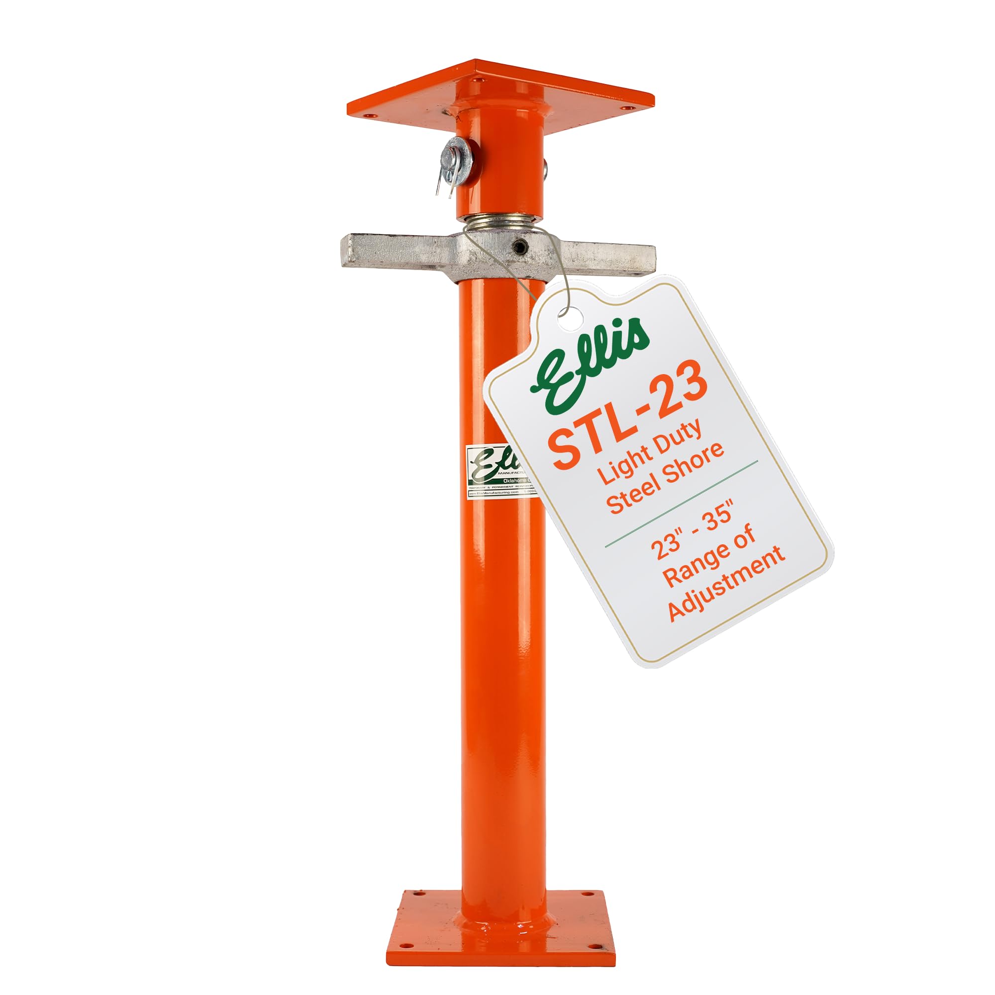 Ellis Manufacturing Light-Duty Steel Lifting Shore and Jack Post – House Jack for Foundation, Floor Leveling, and Concrete Bracing – 16,000 lb Safe Load Capacity – 23"-35" Adjustment