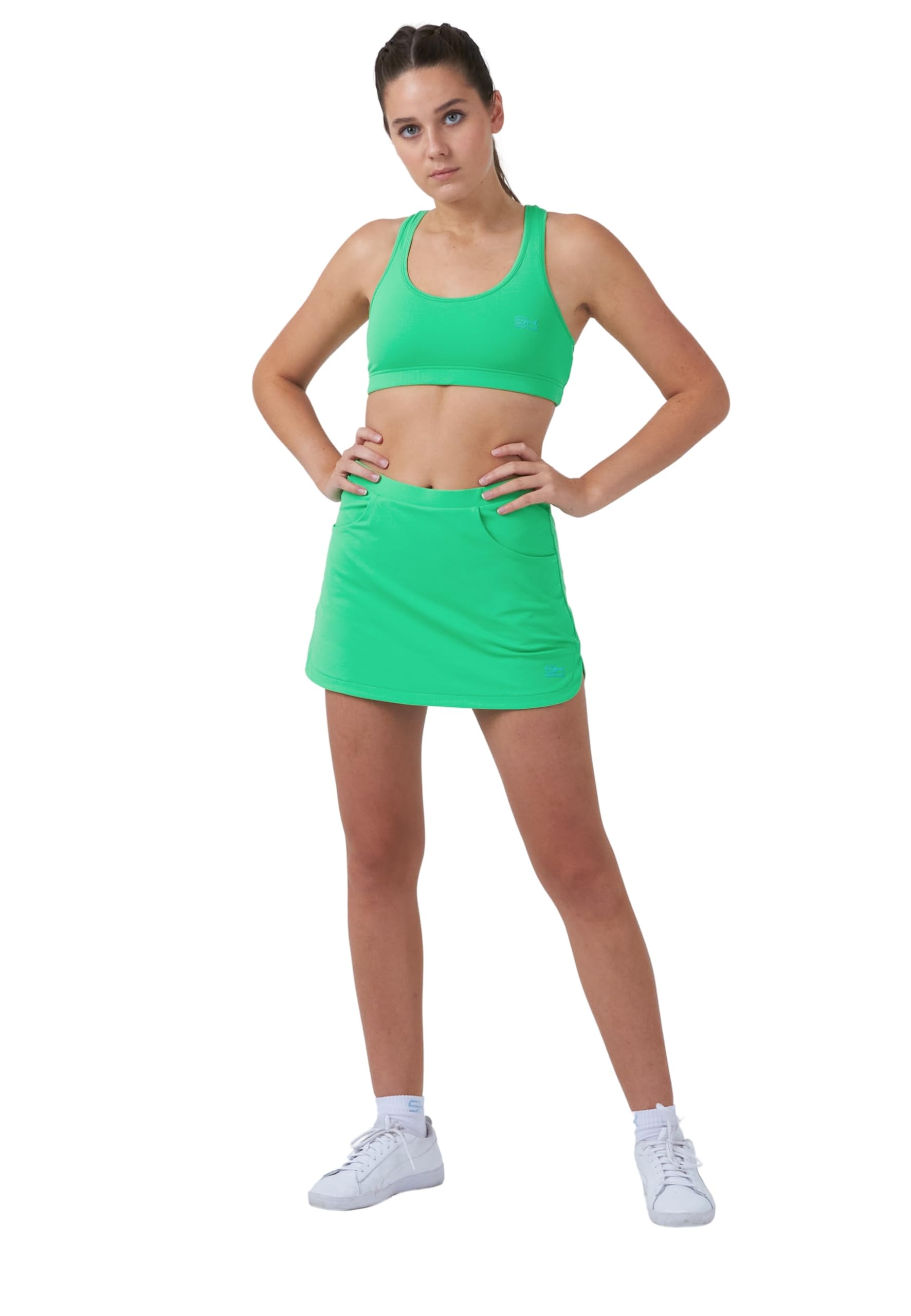 Sportkind Mädchen & Damen Classic Tennis, Hockey, Golf Skort, Rock mit Taschen & Innenhose, atmungsaktiv, UV-Schutz