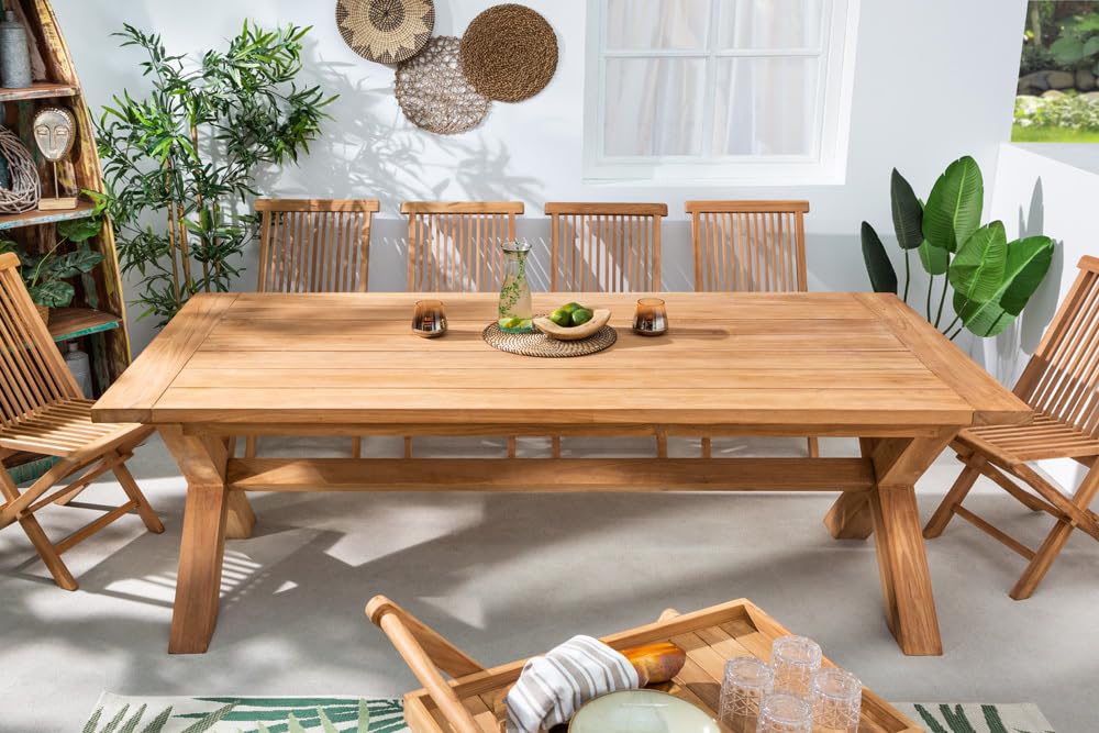 riess-ambiente.de Wetterfester Gartentisch Empire Teak 220cm Teak Massivholz Outdoor Esstisch, Massiver Esstisch für deinen Garten