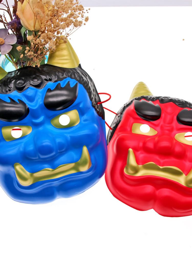 Amazon | 赤鬼 青鬼 赤鬼+青鬼2個セット 節分 お面 おめん 御面 豆