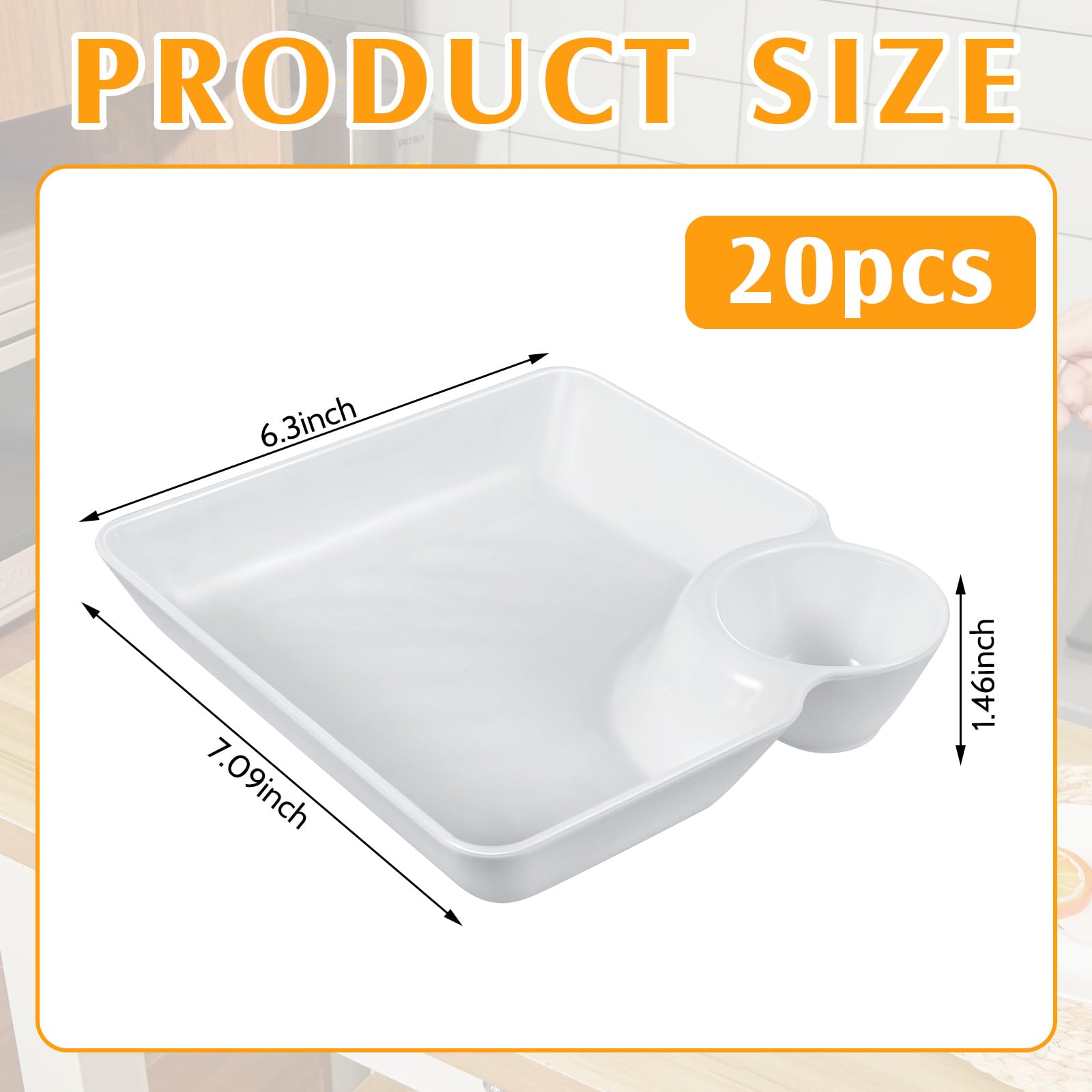Lawei 10Pcs Chips And Dip Plates, Plastic Serving Platter Set Dumpling