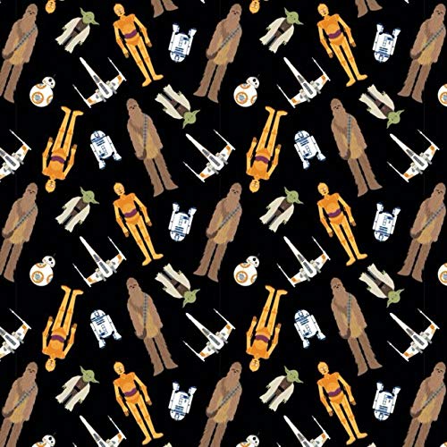 Camelot Fat Quarter Star Wars Personajes Yoda Chewbacca 100% algodón acolchado tela