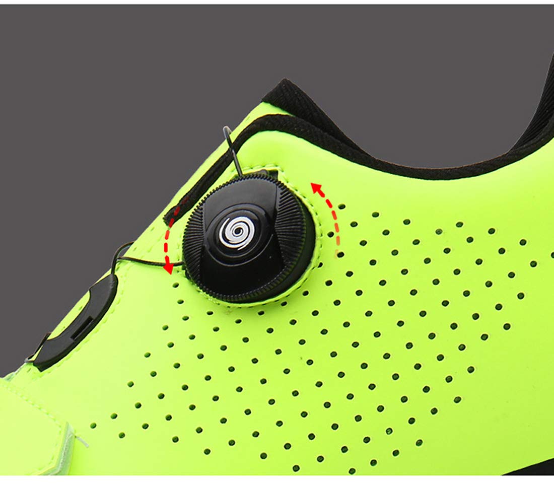 Calzado De Ciclismo Calzado De Ciclismo Sin Bloqueo Calzado Casual Unisex Buena Transpirabilidad Zapatillas De Bicicleta con Fondo Resistente Al Desgaste (41,Verde)