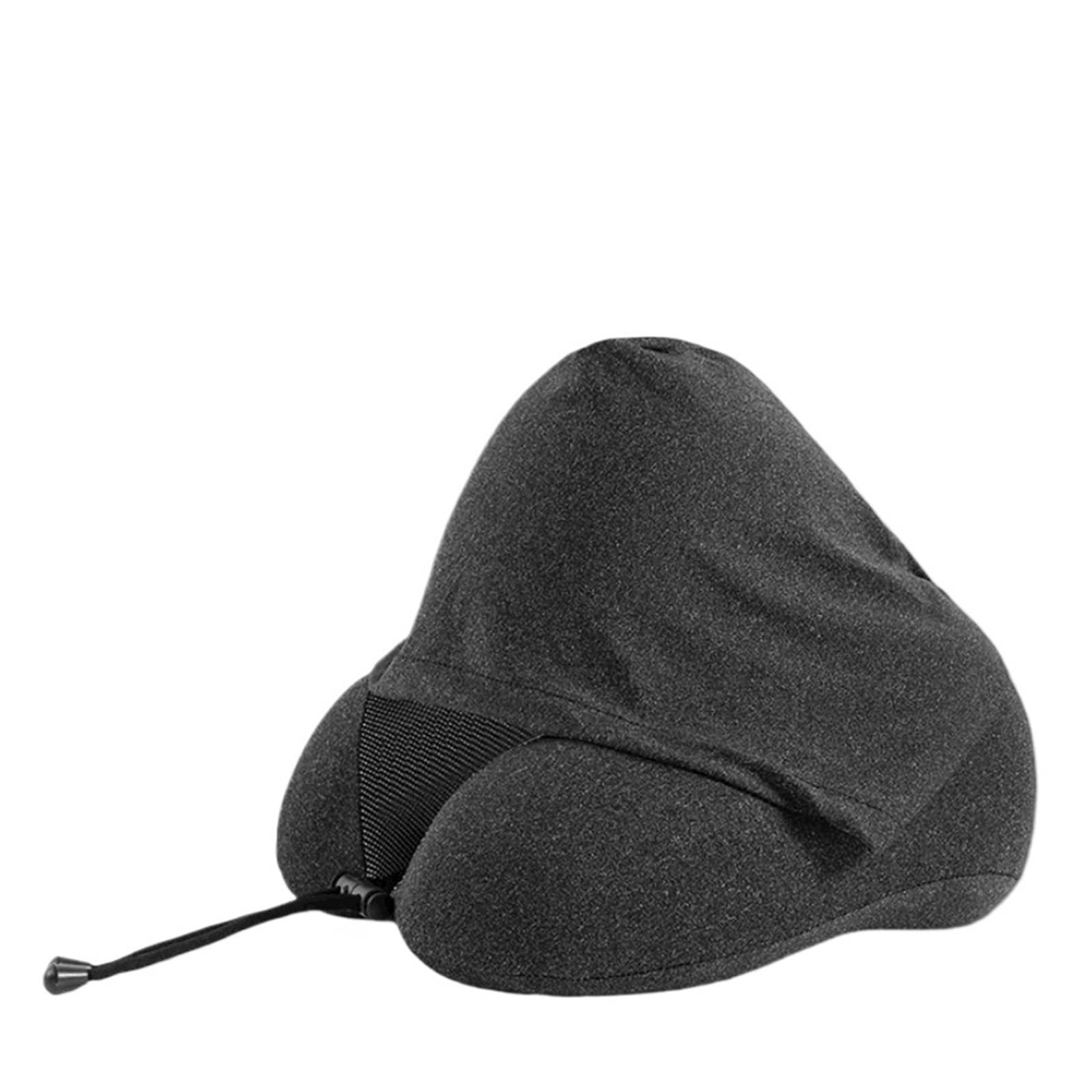 WWYYZAYC Multifunctional Hooded Memory Foam U-shaped Pillow Office Pillow Travel Cervical Pillow Easy To Store Nap(Black - 4 Pcs)
