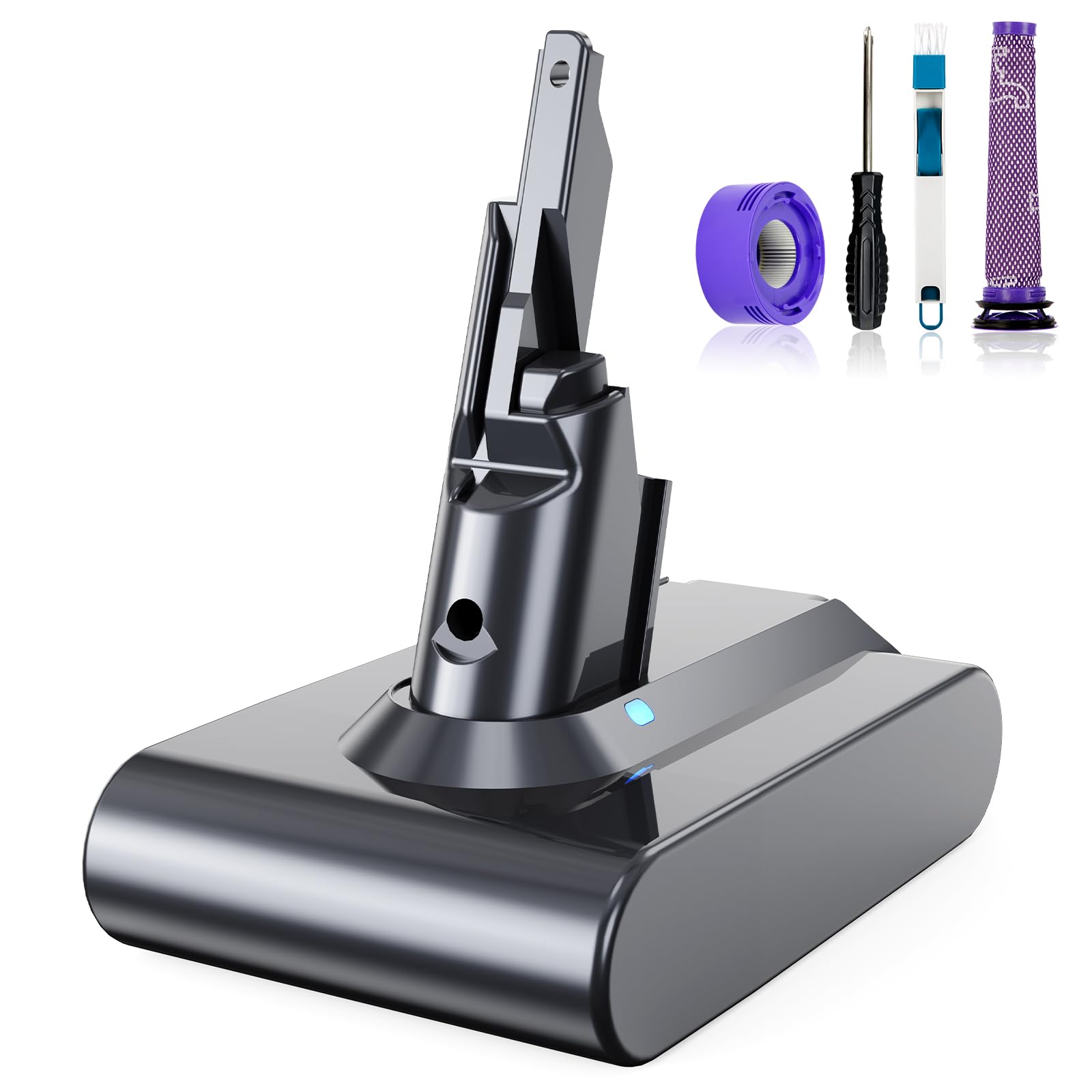 6000mAh V7 Batteria per Dyson SV11 Batteria di Ricambio Compatibile con Dyson Absolute Animal Motorhead Trigger Car+Boat Fluffy HEPA