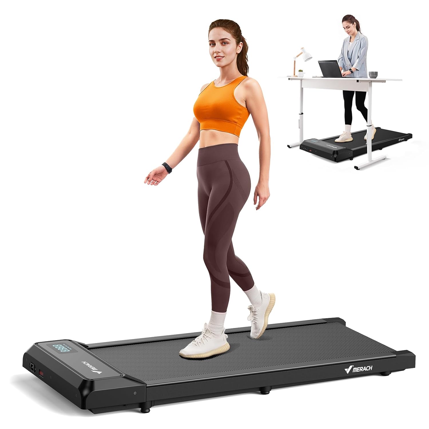 MERACH Walking Pad, 3-in-1 Treadmill for Home, Treadmill Desk, Remote Control & App Control, LED Display, 2.5 HP Quiet Motor, Lightweight & Compact Mini Treadmill for Home and...
