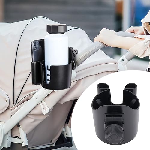 Miniatura 9 de Baby Stroller Cup Holder Universal 2 in 1 Stroller Drink Holders with Cell Phone Stand for Outdoor
