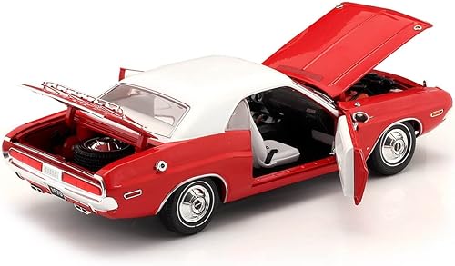 Miniatura 4 de GreenLight 1:18 1970 Dodg&e Challenger - The Challenger Deputy - Rojo brillante con techo blanco 13618 [Envío desde Canadá]