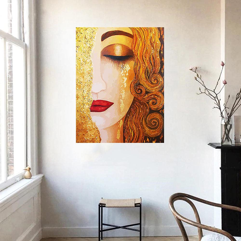 XIANGPEIFBH Classico Artista Gustav Klimt Lacrima Pittura Su Tela Wall Art Ritratto Astratto Poster Stampe Immagini A Parete Per Soggiorno 40x60cm(16x24inch) Senza Cornice