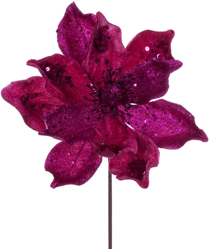 Vickerman 678237-15" Cerise Deluxe Magnolia Stem (6 Pack) (QG211009)