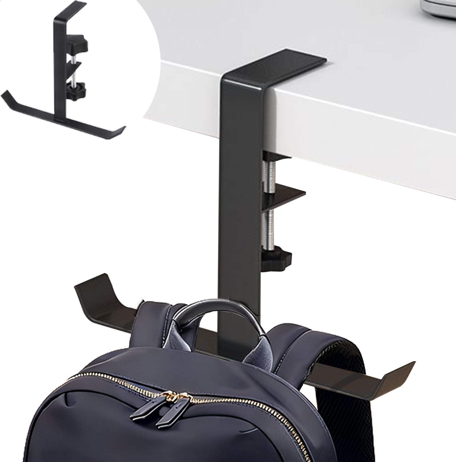 Sotitime Adjustable Purse Hook for Table, Single Bag Hanger for Desk, Restaurant, Bar - Strong Metal Purse Holder for Handbags, Totes, Shopping Bags (