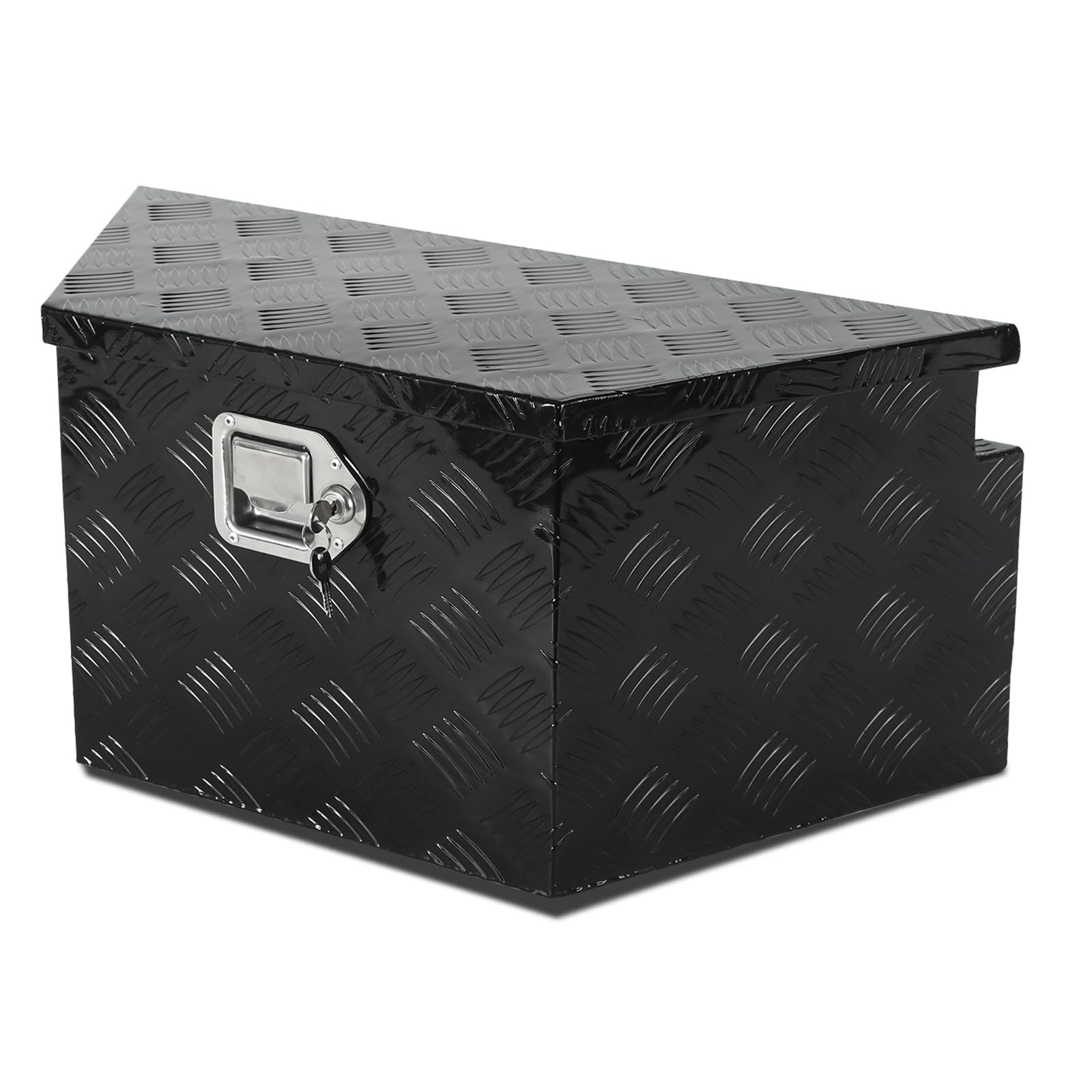 confote 26' Aluminum Stripes Plated Tool Box Pick Up Truck Bed RV Trailer Tongue Toolbox
