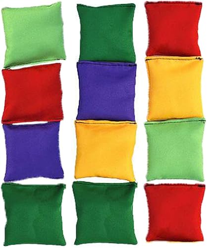 Paquete de 12 bolsas de frijoles de nailon de 2 pulgadas2.0 in, para niños, familia y adultos, juegos de patio al aire libre, lanzamiento de bolsas