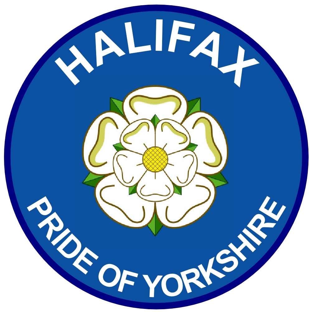Halifax - Pride of Yorkshire - (Two Pack) 80mm Diameter Car Bumper Window Decal Sticker