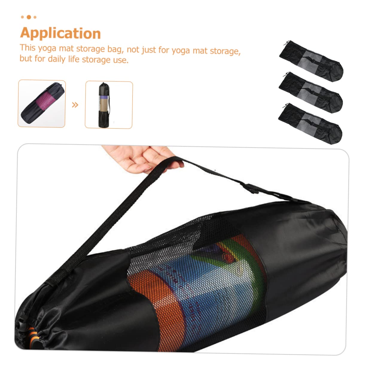 JOINPAYA 2sets 3pcs Yoga Durable Outdoor Sports Yoga with Breathable Mesh Design Portable Storage Easy to Carry Capacity 3pcs*2