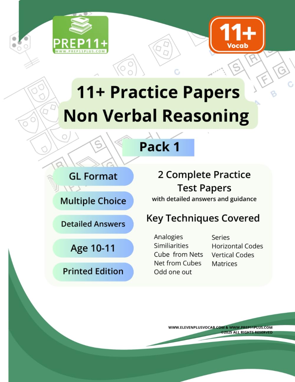 11+ GL Practice Papers - Non-Verbal Reasoning (NVR) - Pack 1: Printed Edition (11+ GL Practice Papers series)