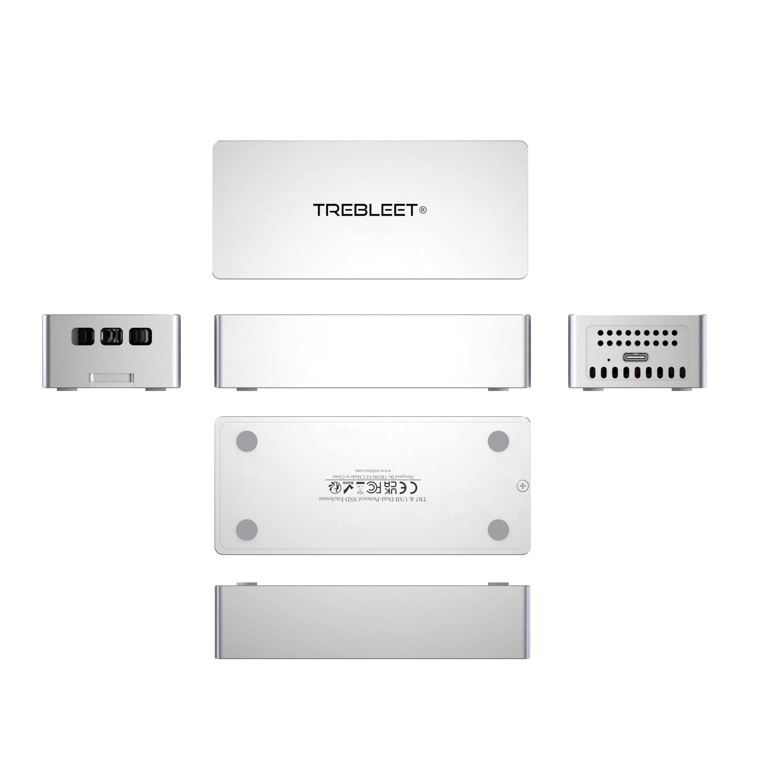 TB5 - Carcasa SSD NVMe M.2 de Doble protocolo USB de 80 Gbps, USB 4 v2.0 Compatible con Thunderbolt 5/TB4/USB4/USB3.2/USB3.0/USB2.0, velocidades de Transferencia máximas de más de 7000 MB/s en Modo