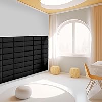Vista 10 de Paneles tapizados para cabecero, 12 paneles de 7.8 x 15.7 pulgadas, paneles acolchados de pared para niños, cabecero de cama 3D anticolisión montado