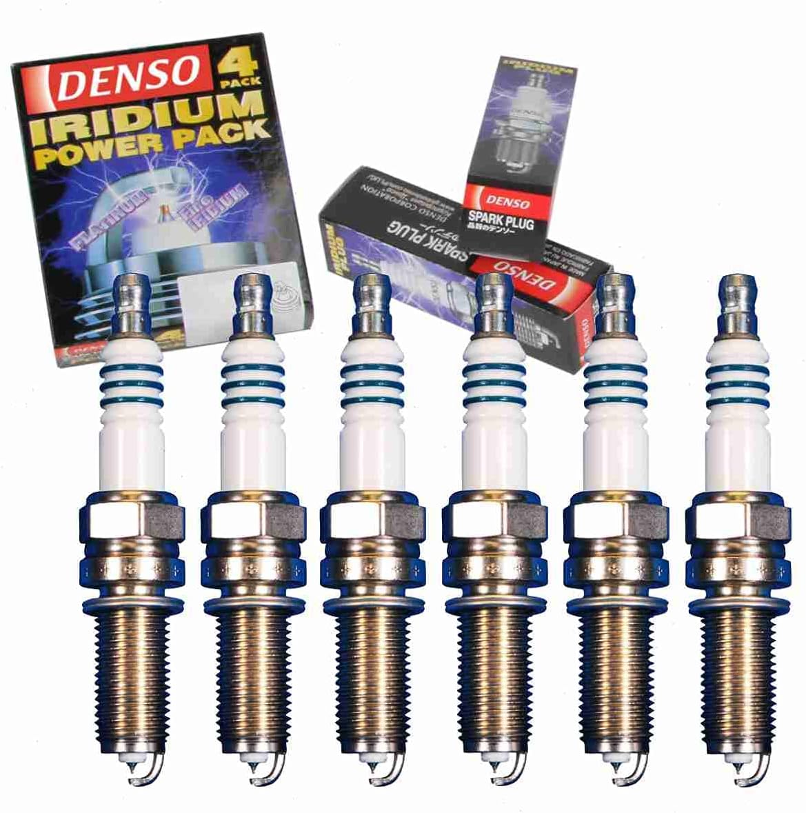 6 pc DENSO Iridium Power Spark Plugs compatible with