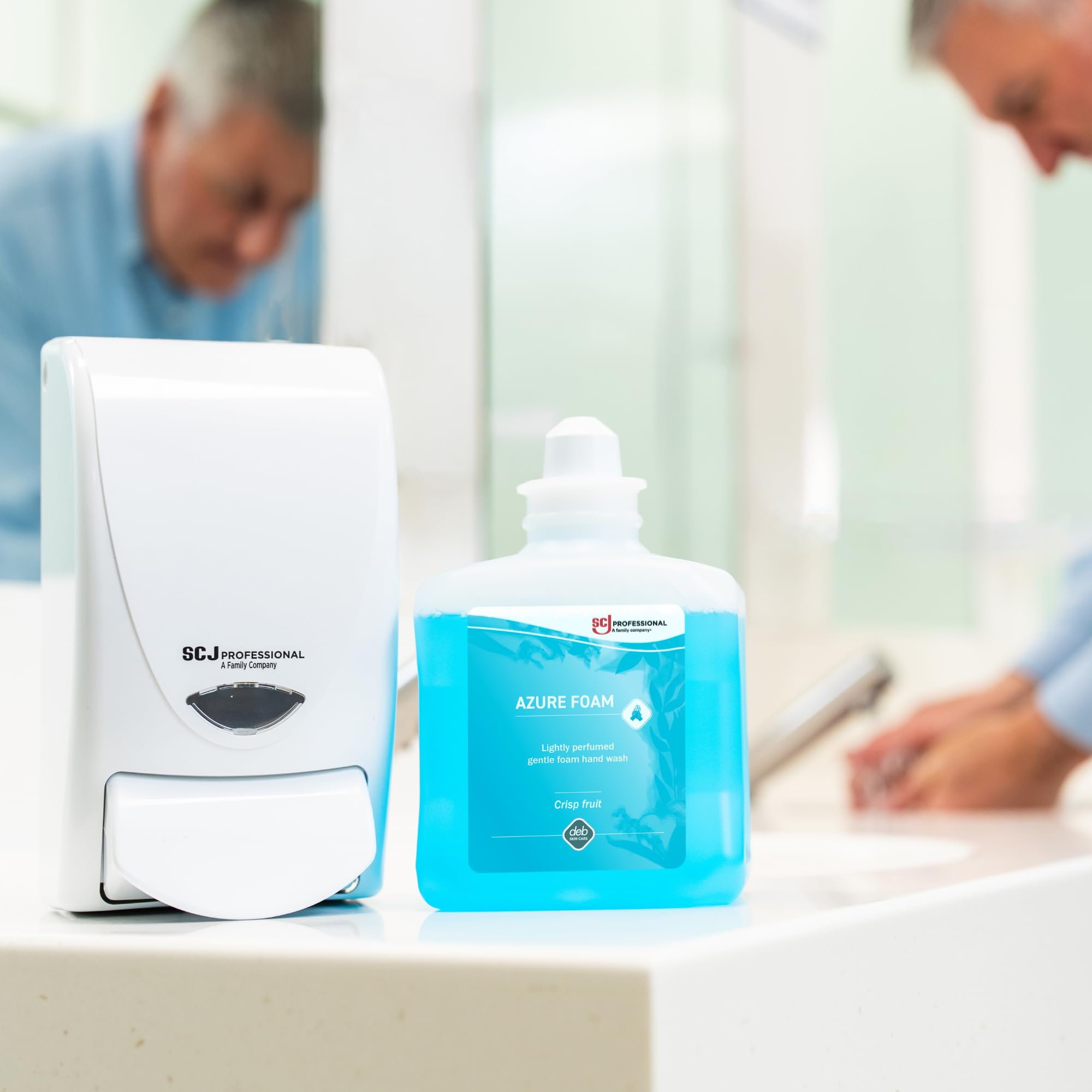 SC Johnson Professional Azure Foam Kit de Démarrage – Distributeur Mural de Savon pour Les Mains – Nettoyant moussant – 1 Distributeur + 1 Recharge (1 Litre) – Réservé à Un Usage Professionnel