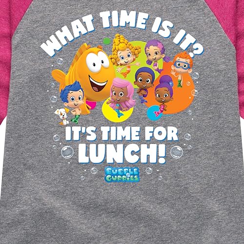 HYBRID APPAREL - Bubble Guppies - Time for Lunch - Toddler and Youth Girls Raglan Graphic T-Shirt - Size 4T3