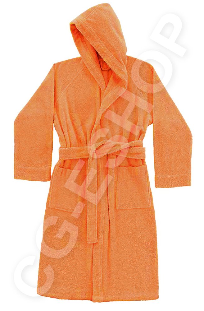 Albornoz con Capuccio Esponja 390 gr 100% algodón Hombre Mujer Unisex Naranja